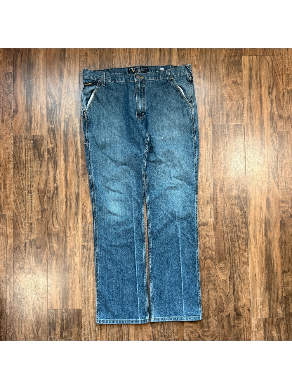 Ariat Rebar M4 Relaxed Boot Carpenter Jeans 38x36 Blue Workwear Denim